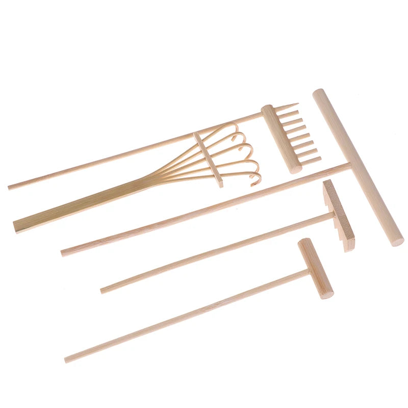 5pcs Bamboo Zen Garden Rake - Crystal Decor Shop