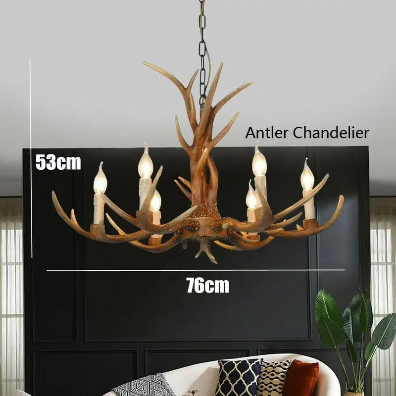 Vintage Antler Pendant Lamp - Crystal Decor Shop