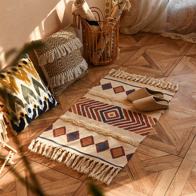 Bohemian Hand Woven Door Mat - Crystal Decor Shop