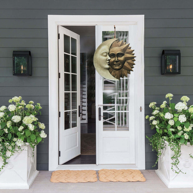 Celestial Sun and Moon Wall Sculpture