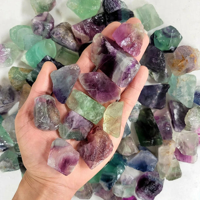 Natural Raw Rainbow Fluorite Crystals - Crystal Decor Shop