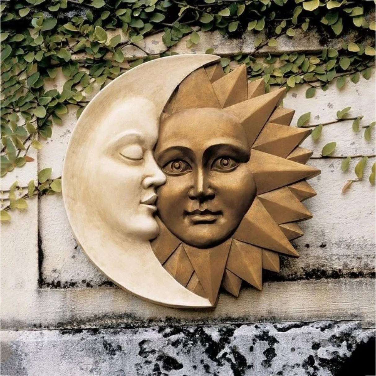Celestial Sun and Moon Wall Sculpture