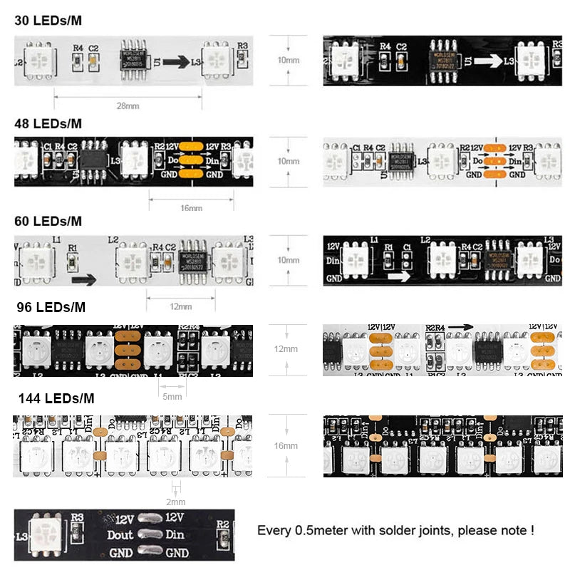 WS2811 RGB Led Strip Light - Crystal Decor Shop