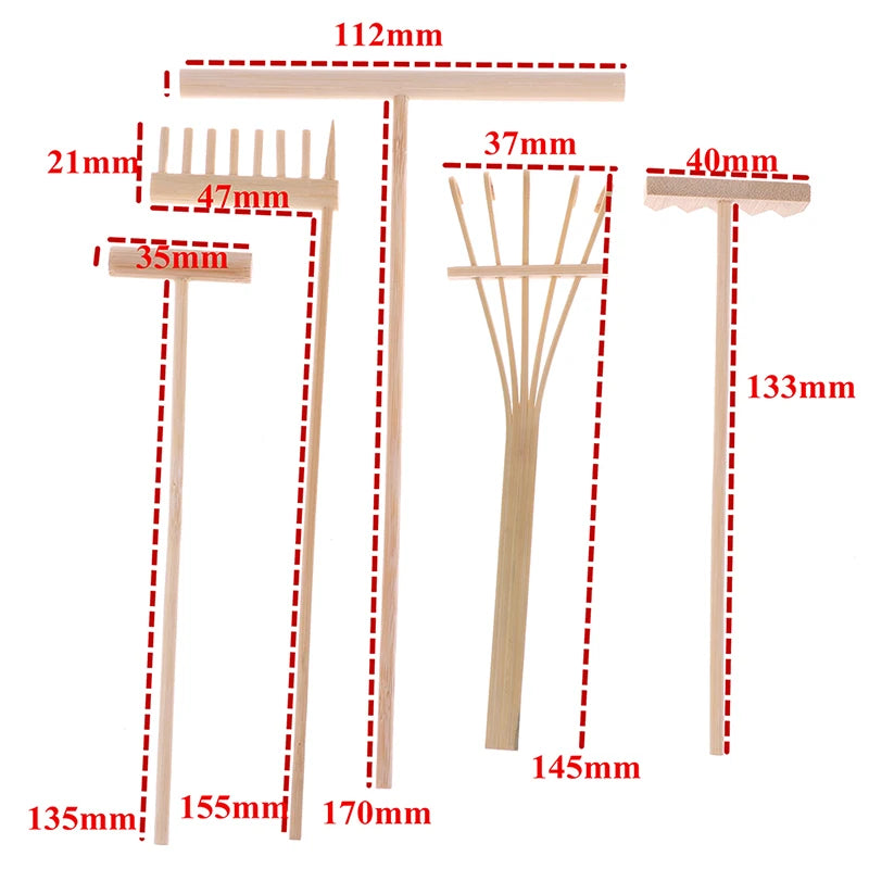 5pcs Bamboo Zen Garden Rake - Crystal Decor Shop