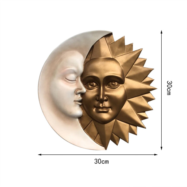 Celestial Sun and Moon Wall Sculpture