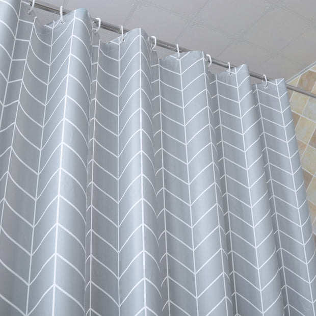 Waterproof Plaid Bathroom Curtain