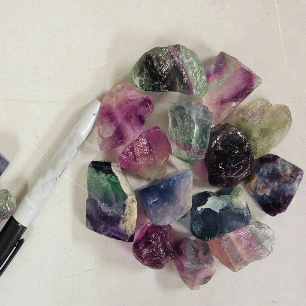 Natural Raw Rainbow Fluorite Crystals - Crystal Decor Shop