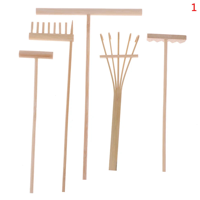 5pcs Bamboo Zen Garden Rake - Crystal Decor Shop