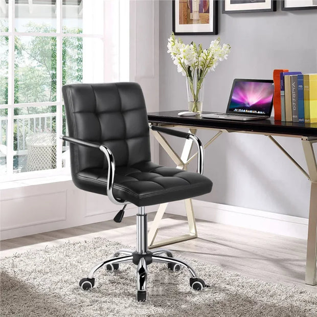 Faux Leather Swivel Office Chair