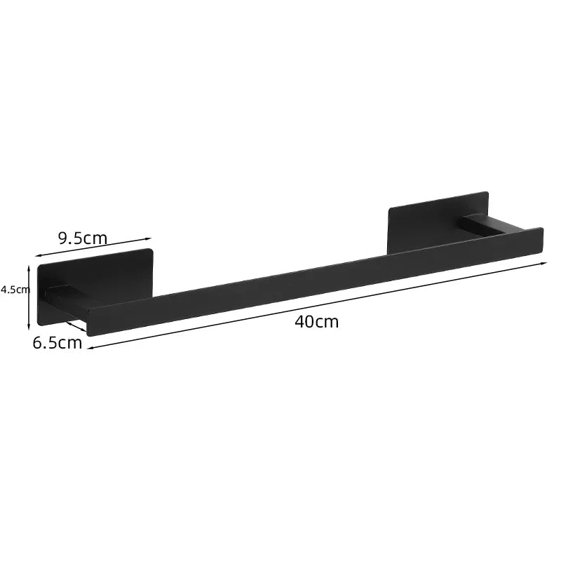 Bathroom Accessories Set Matte Black Wall Shelf - Crystal Decor Shop