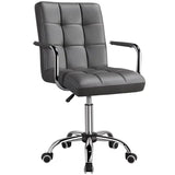 Faux Leather Swivel Office Chair - Crystal Decor Shop