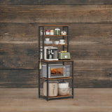 VASAGLE Coffee Bar, 6-Tier Kitchen Shelves with 6 Hooks, Baker’s Rack for Kitchen, Microwave Stand, Industrial