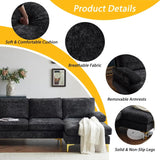 Convertible Sectional Sofa 110" U-Shape Sofa Couch 4-Seat Couch with Chaise ChenilleFabric Upholstered for Living Room