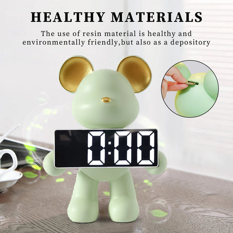 Bear Clock Table Figurine