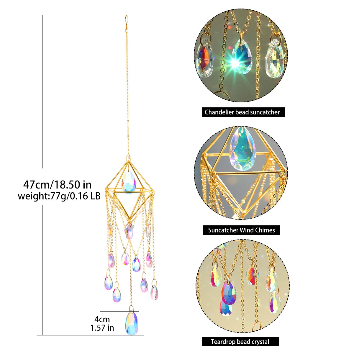 Hanging Sun Catcher Crystal Teardrop Chandelier - Crystal Decor Shop