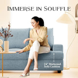 Couches for Living Room, 89" Sofa Couch with Extra Deep 3 Seats, Tool-Free Setup Sofa Bed, Modern Cotton Chenille Fabric Sleeper