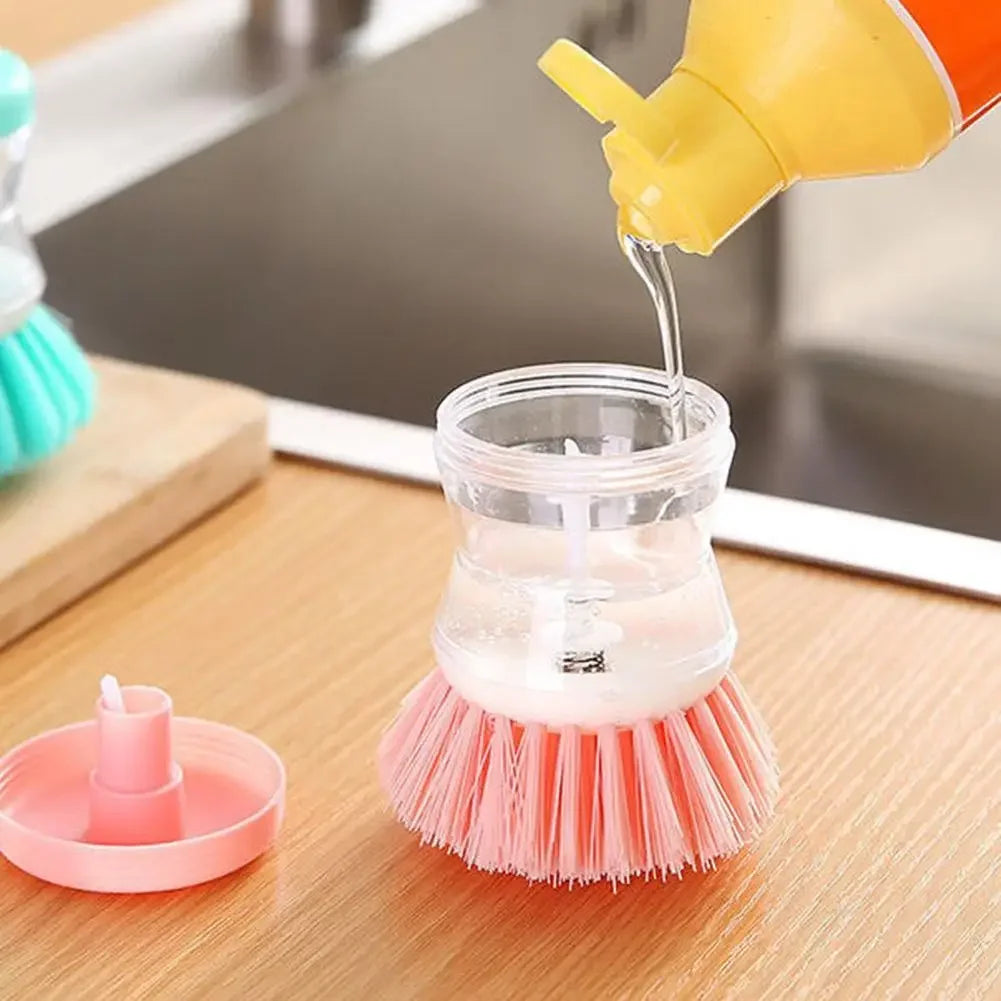 Kitchen Wash Pot Dish Brush Astronaut Washing Utensils with Automatic Soap Liquid Dispenser Household Cleaning Accessories