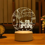 Romantic Love 3D Acrylic Led Lamp - Crystal Decor Shop