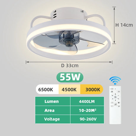 LED Ceiling Light Fan With Remote Control - Crystal Decor Shop