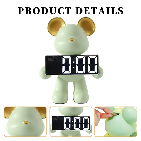 Bear Clock Table Figurine