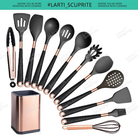 Silicone Cooking Utensils Set - Crystal Decor Shop