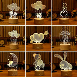 Romantic Love 3D Acrylic Led Lamp - Crystal Decor Shop