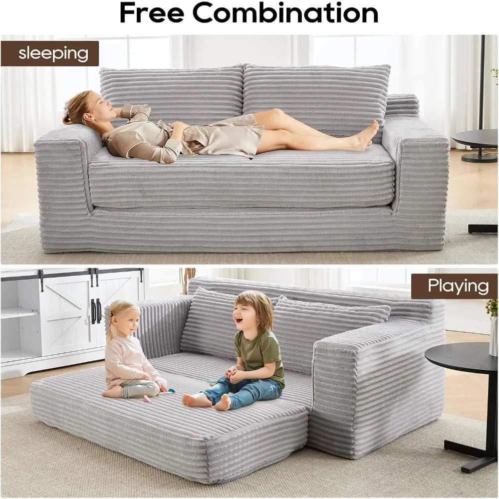 70.78" Loveseat Sofa, Comfy Deep Seat, Modern Small Corduroy Couch for Living Room, Bedroom, Apartment, Home Office, No Assembly