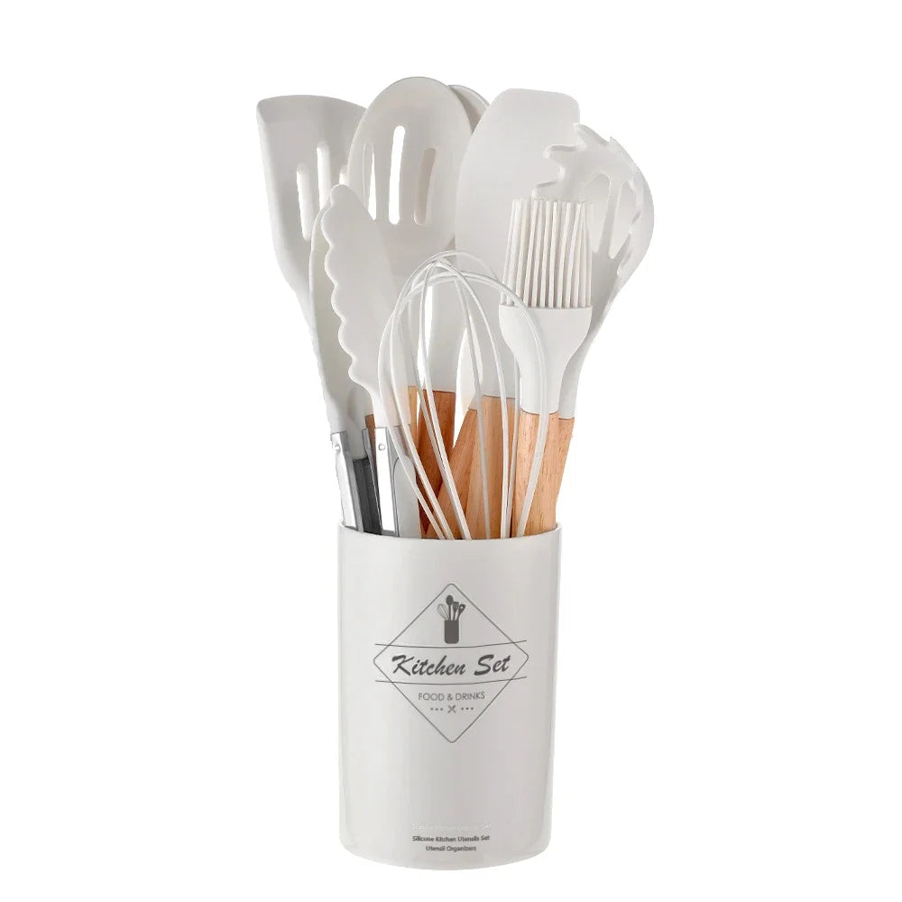 12Pcs Silicone Cooking Utensils - Crystal Decor Shop