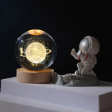 3D Moon Crystal Ball Astronomy Galaxy Solar System - Crystal Decor Shop