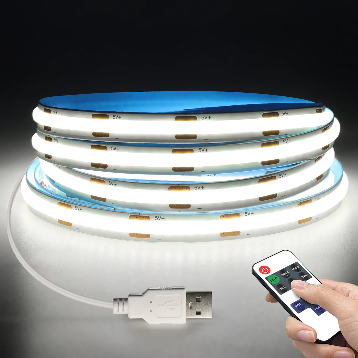 DC5V USB Dimmable COB LED Strip - Crystal Decor Shop