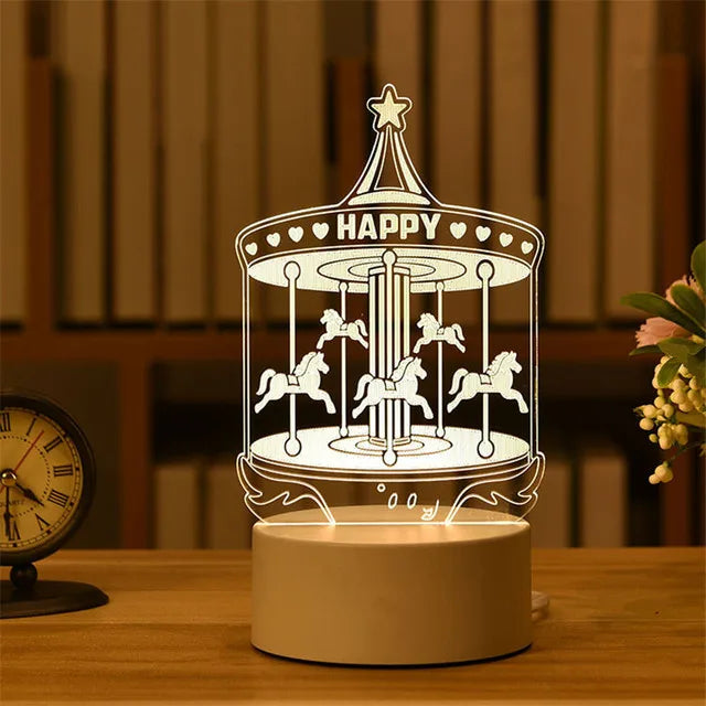 Romantic Love 3D Acrylic Led Lamp - Crystal Decor Shop