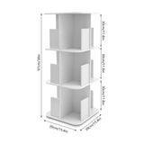 Good Stability 3 Tier Standing Bookcase 360° Rotating Bookshelf Space-Saving for Bedrooms/Living Rooms/Game Rooms Safe Baffle