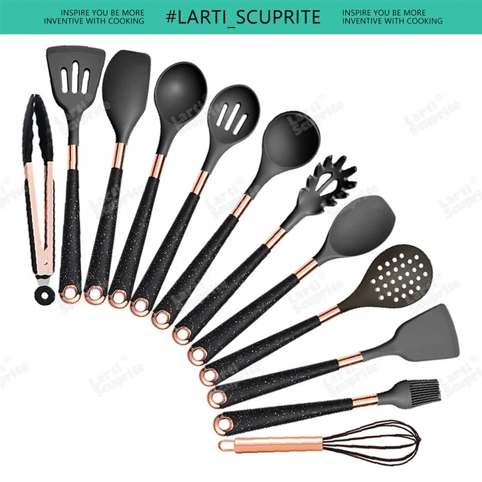 Silicone Cooking Utensils Set - Crystal Decor Shop