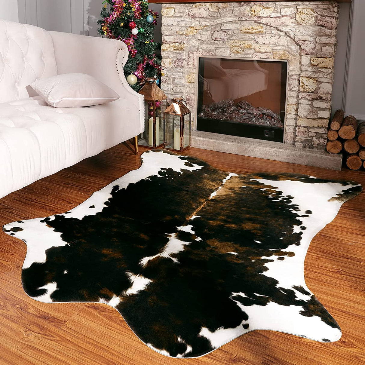 Faux Fur Cowhide Carpet - Crystal Decor Shop