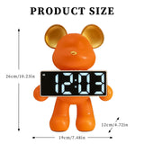 Bear Clock Table Figurine - Crystal Decor Shop