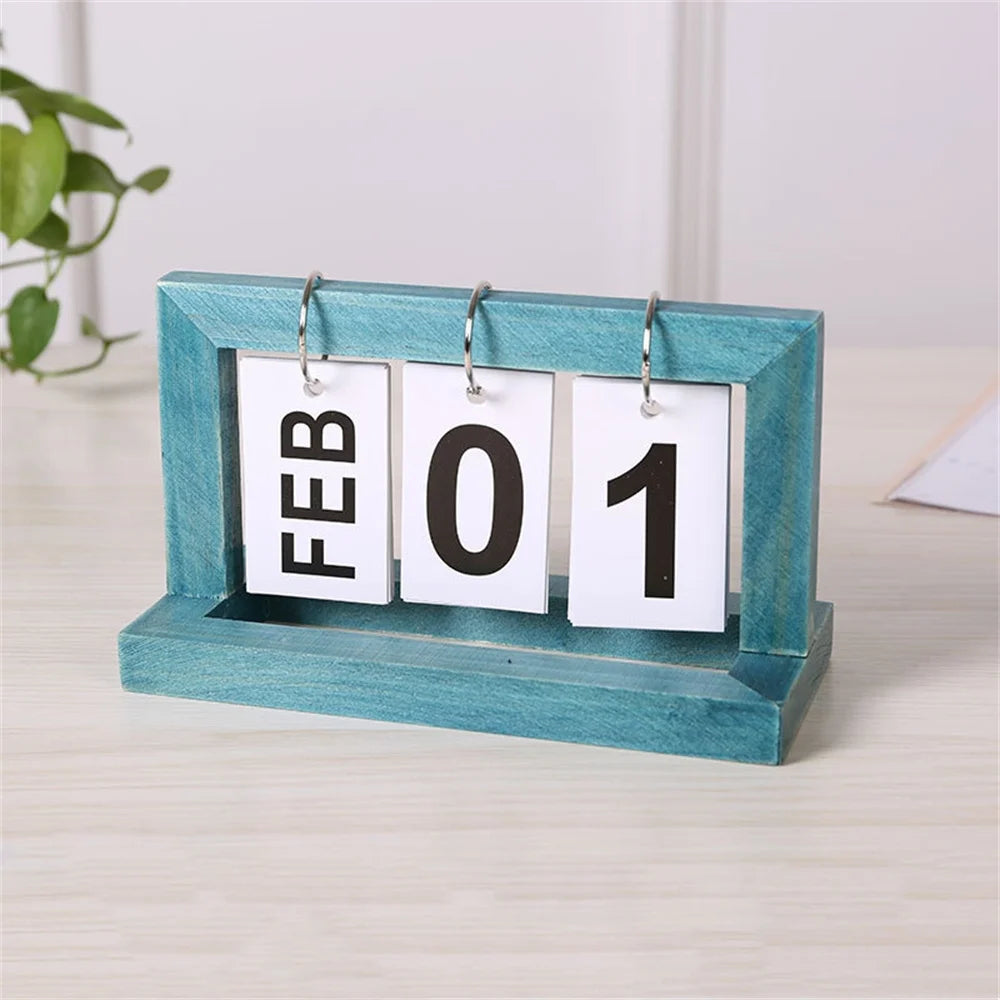 Wooden Perpetual Calendars Flip - Crystal Decor Shop