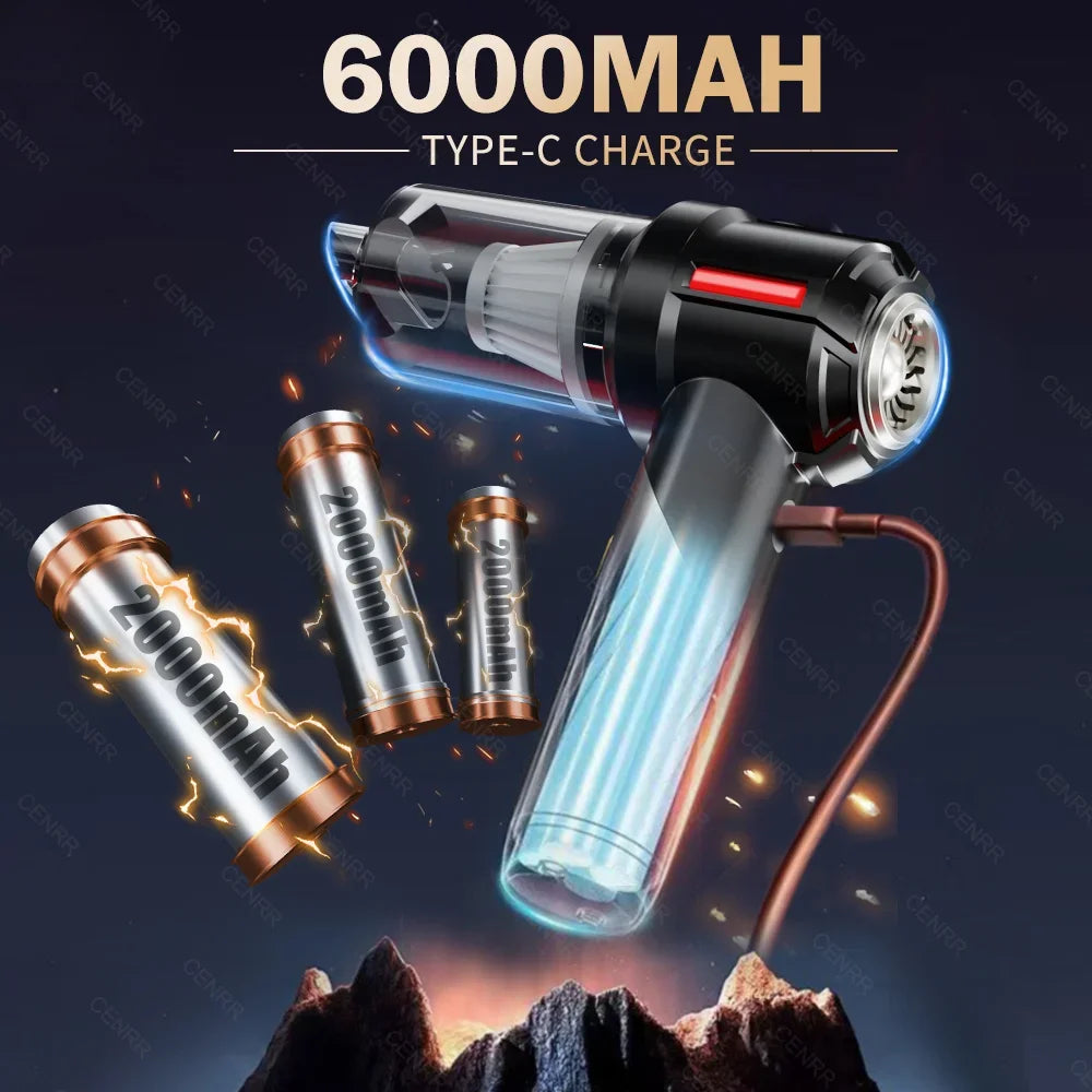 CENRR High Pressure Car Vacuum Cleaner Portable Handheld Mini Vacuum Cleaner Cordless Strong Suction Car Cleaner Home Appliance - Crystal Decor Shop