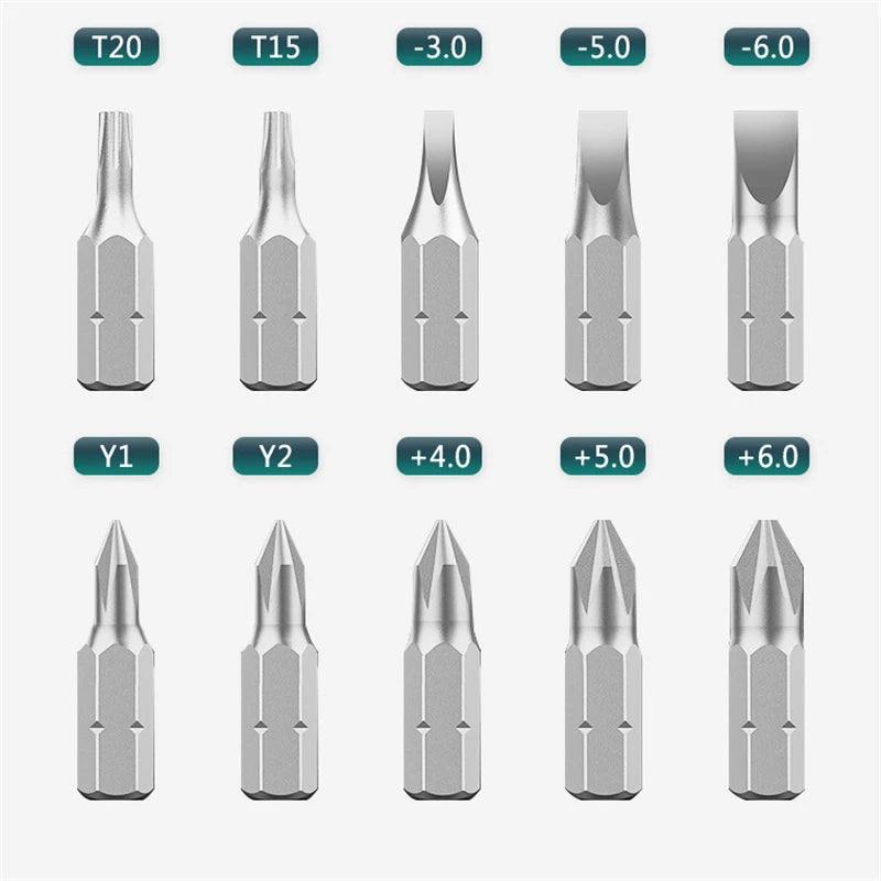 Magnetic Screwdriver Bit Set Hand Tools Phillips Screw Driver Multi-function Appliances Car Repair Kit Home Tool Accessories - Crystal Decor Shop