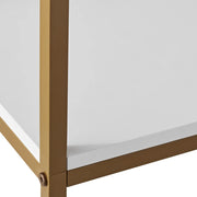 6-Shelf Gold Metal Frame Bookcase
