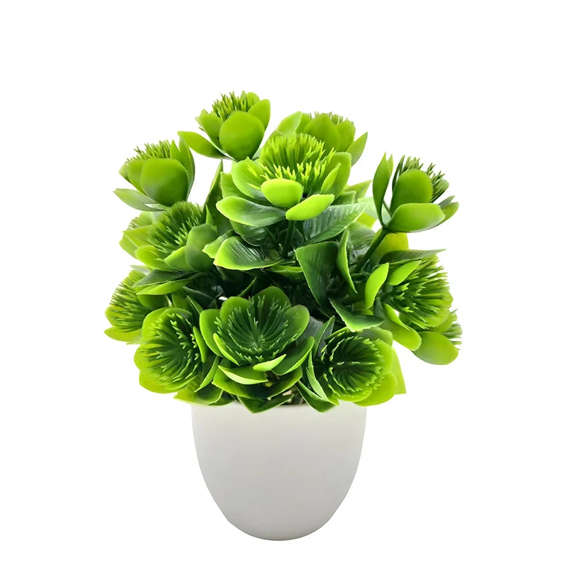 Artificial Bonsai Green Fake Plant - Crystal Decor Shop