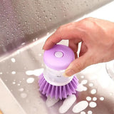 Kitchen Wash Pot Dish Brush Astronaut Washing Utensils with Automatic Soap Liquid Dispenser Household Cleaning Accessories