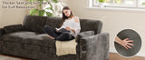 89 inch 3-Seater Fixed Chenille Sofa Modern Living Room Couch, Durable Fabric, Comfortable Sectional Sofa for Home
