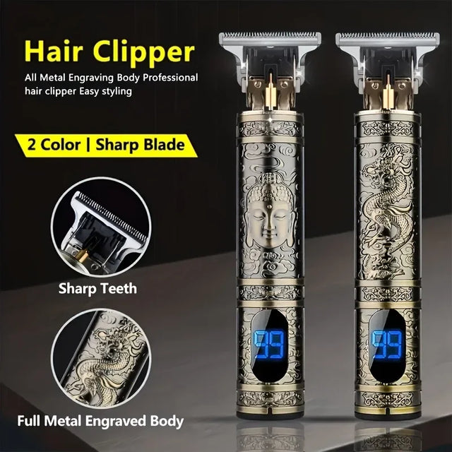 LCD Display T9 Electric Hairber 0mm Shaver Hair Trimer Home Appliances Travel Barber Razors Shaving Machine for Men Trimmer Man - Crystal Decor Shop