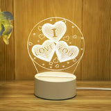 Romantic Love 3D Acrylic Led Lamp - Crystal Decor Shop