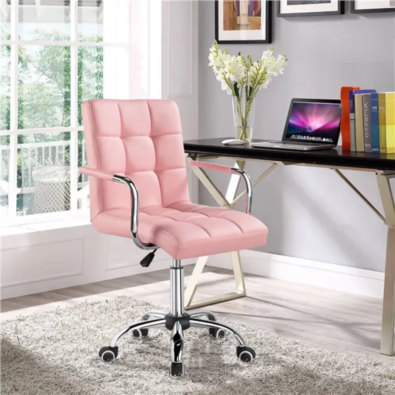 Faux Leather Swivel Office Chair - Crystal Decor Shop