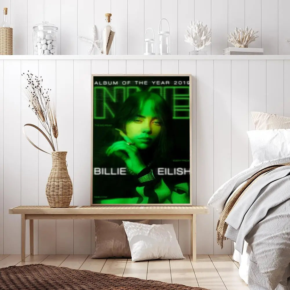 B-Billie E-Eilish Hot Singer  Poster - Crystal Decor Shop