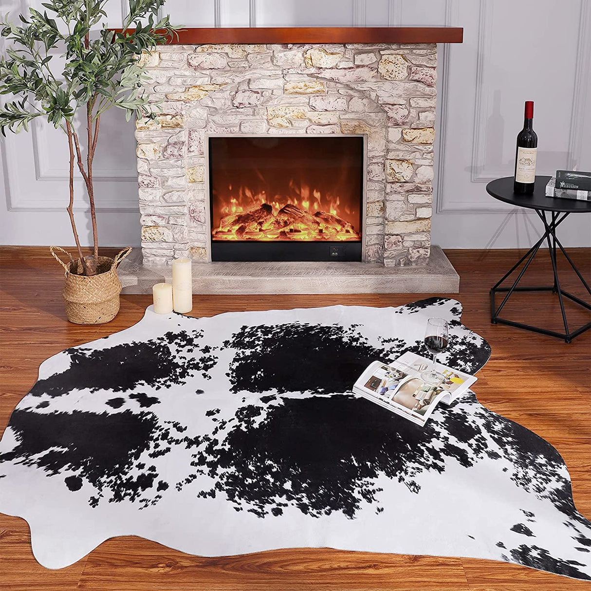 Faux Fur Cowhide Carpet - Crystal Decor Shop