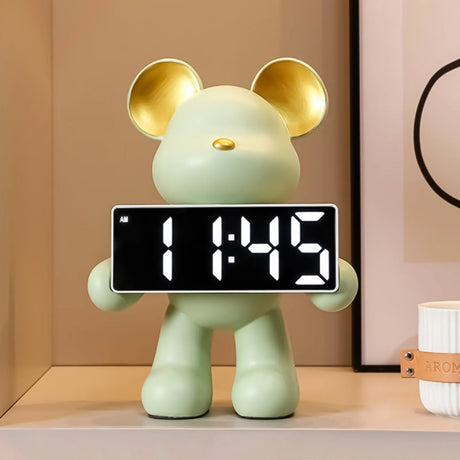 Bear Clock Table Figurine