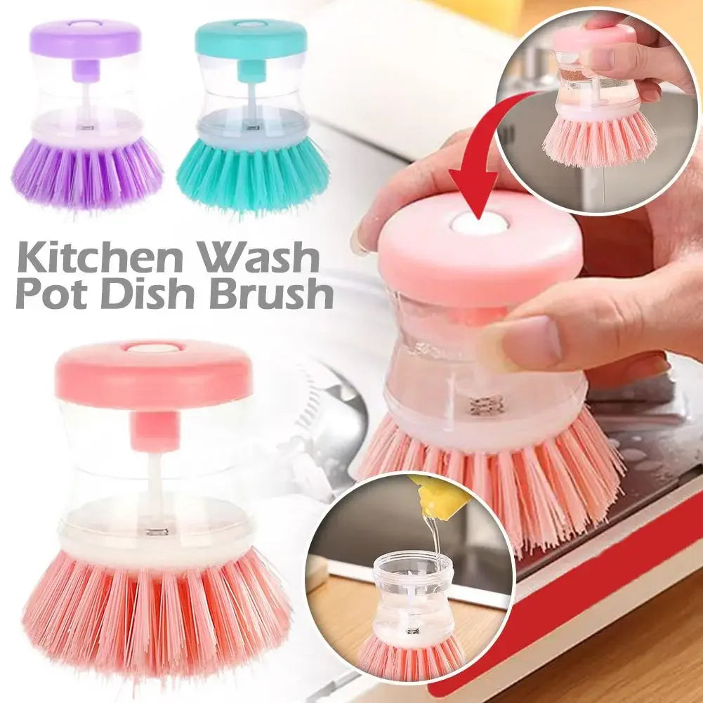 Kitchen Wash Pot Dish Brush Astronaut Washing Utensils with Automatic Soap Liquid Dispenser Household Cleaning Accessories