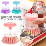 Kitchen Wash Pot Dish Brush Astronaut Washing Utensils with Automatic Soap Liquid Dispenser Household Cleaning Accessories